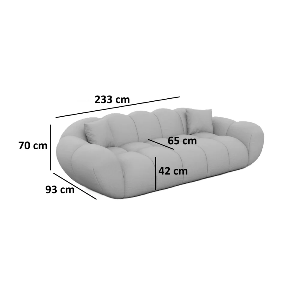 Bouclé 3-Sitzer Couch Liva