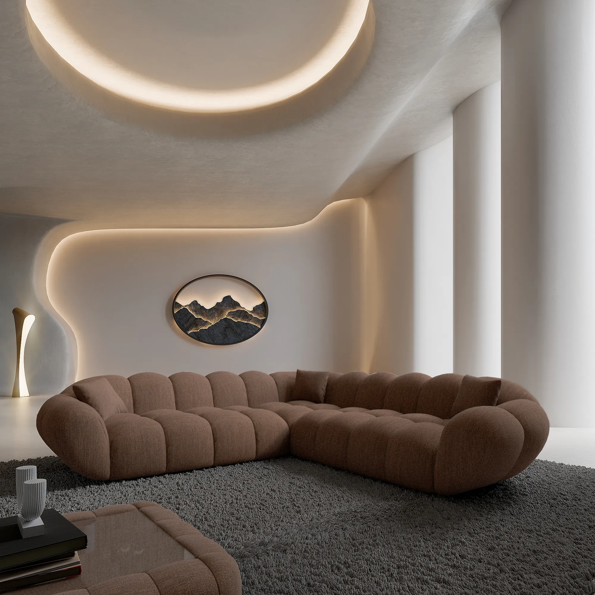 Strukturstoff Ecksofa Liva