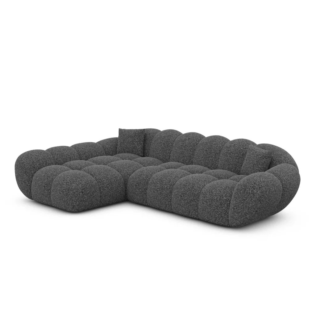 Bouclé L-Form Sofa Liva