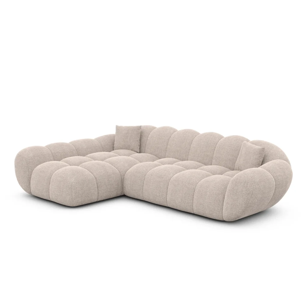 Strukturstoff L-Form Sofa Liva
