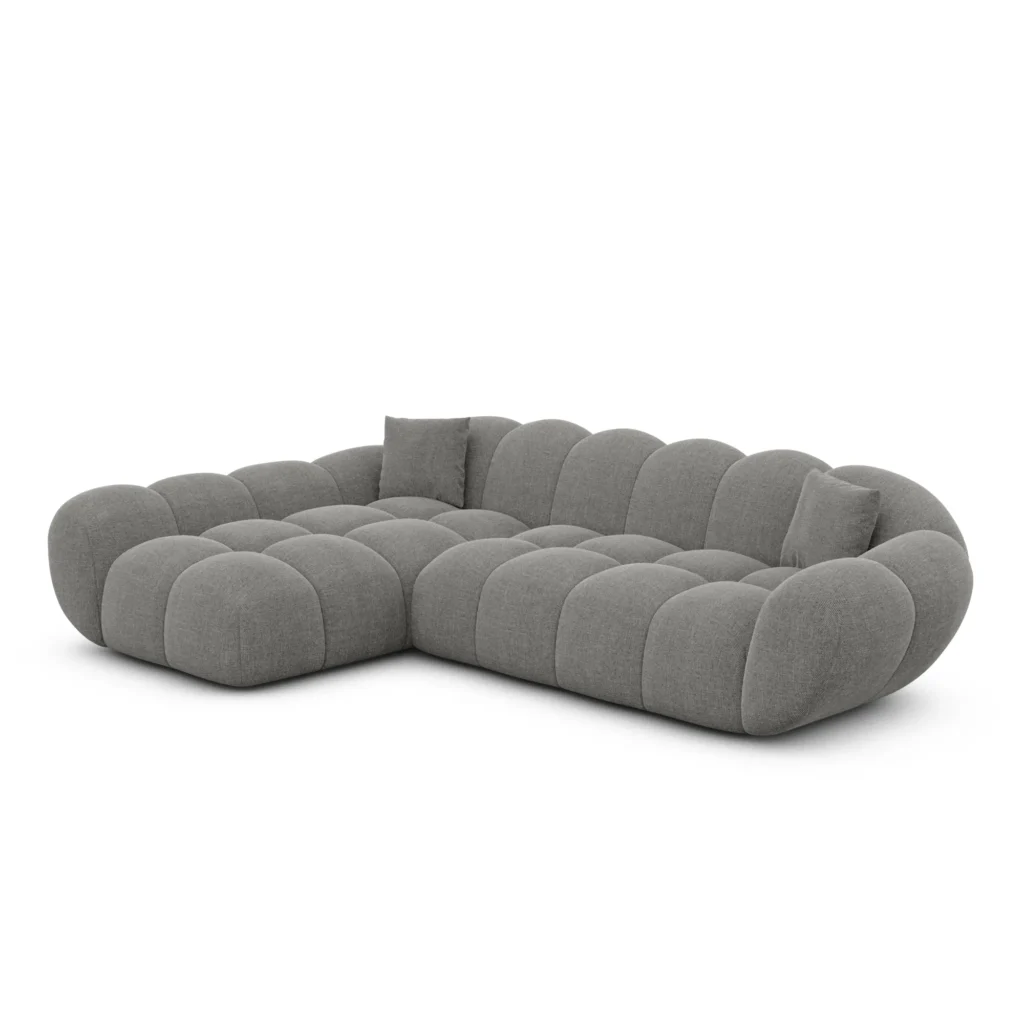 Strukturstoff L-Form Sofa Liva