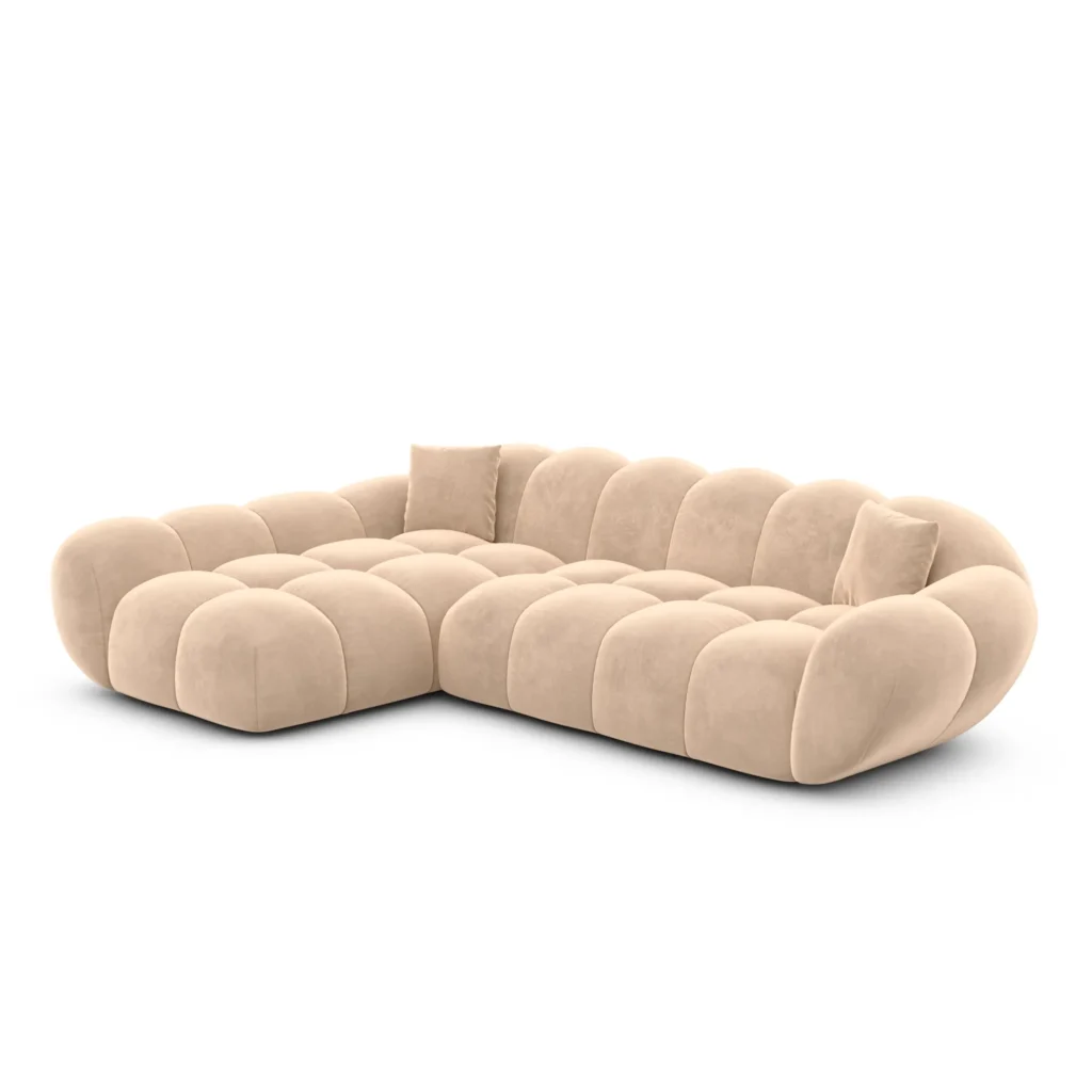 Samtstoff L-Form Sofa Liva