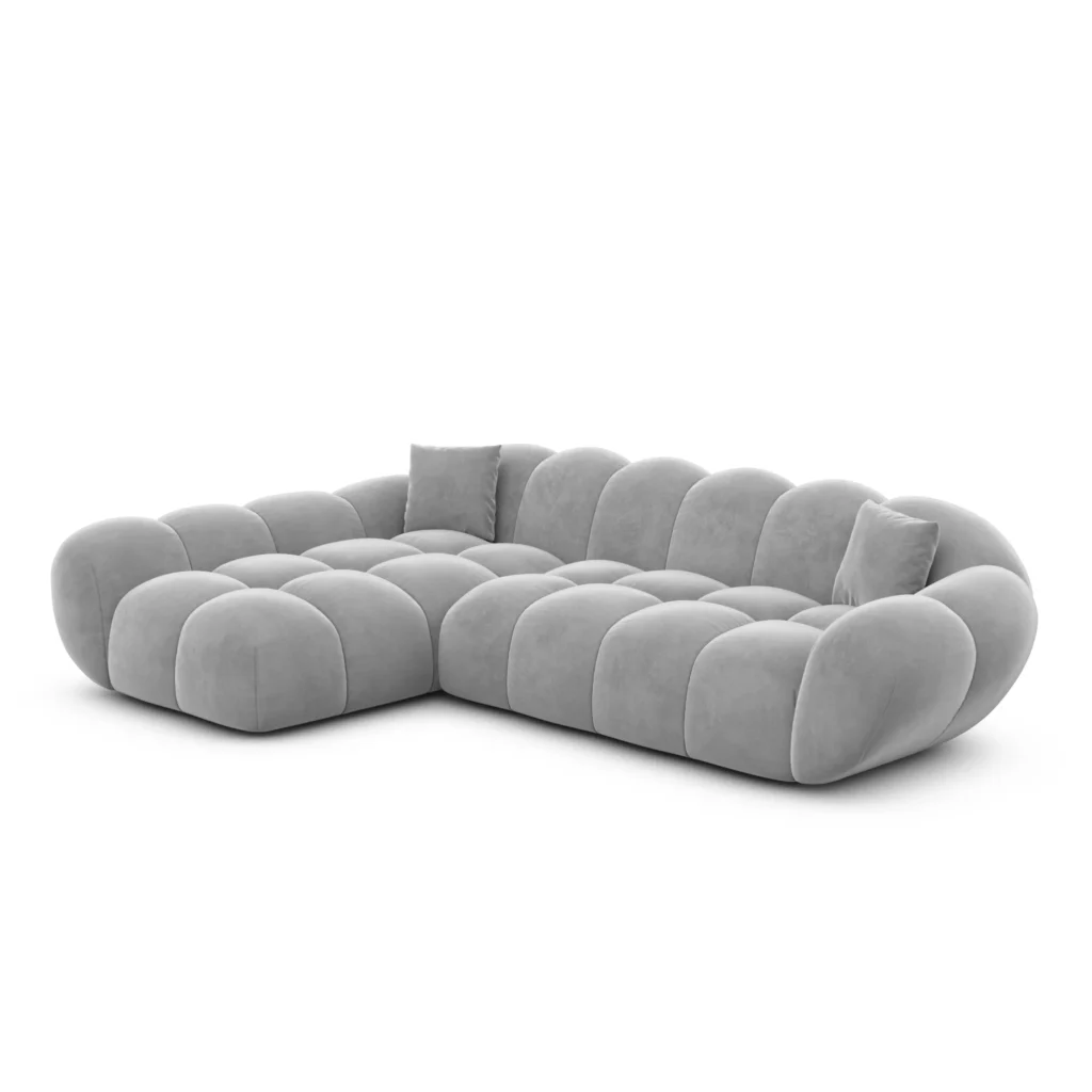 Samtstoff L-Form Sofa Liva