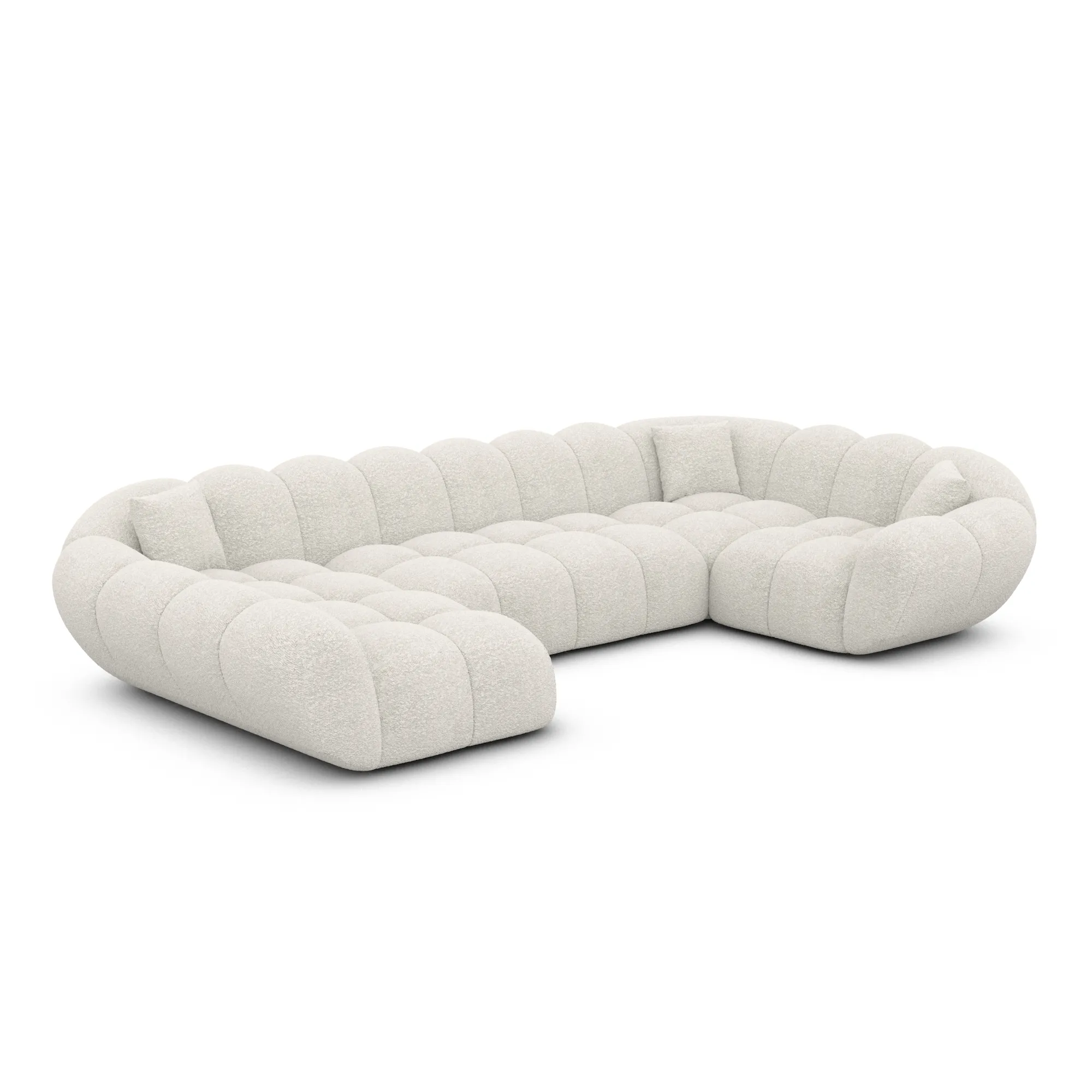 Bouclé U-Form XL Wohnlandschaft Liva
