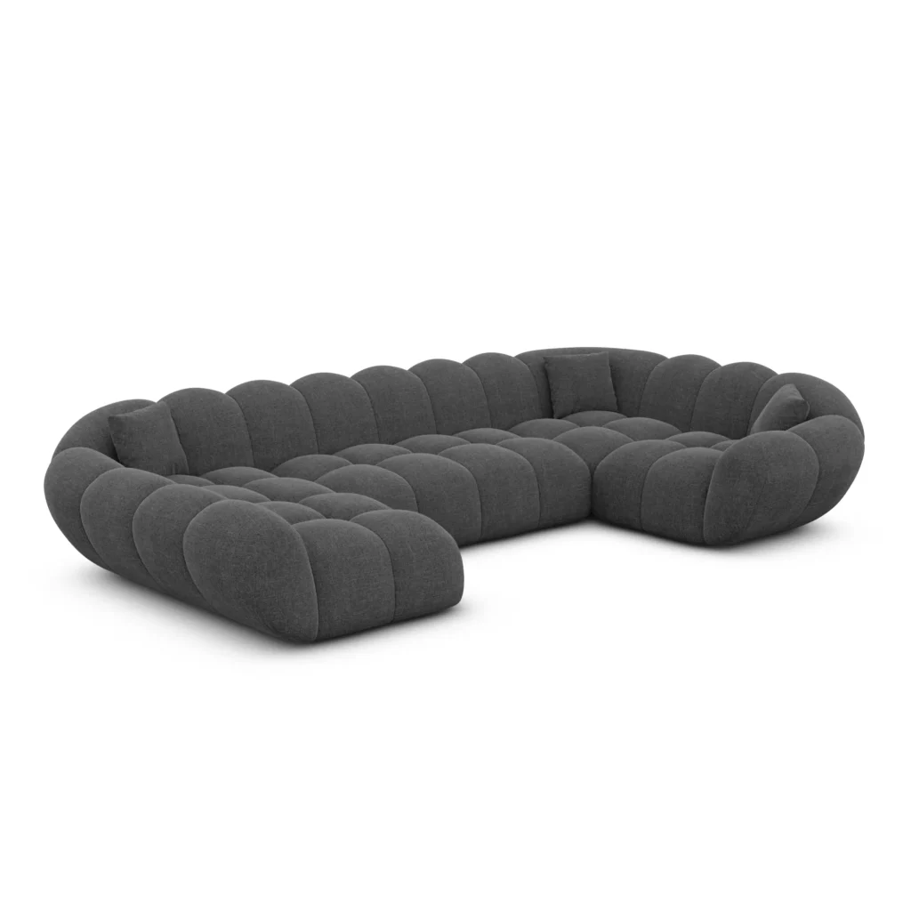 Strukturstoff U-Form XL Wohnlandschaft Liva