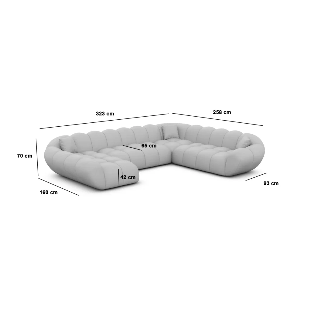 Bouclé U-Form XXL Wohnlandschaft Liva