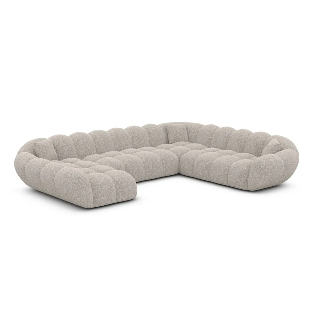 Bouclé U-Form XXL Wohnlandschaft Liva