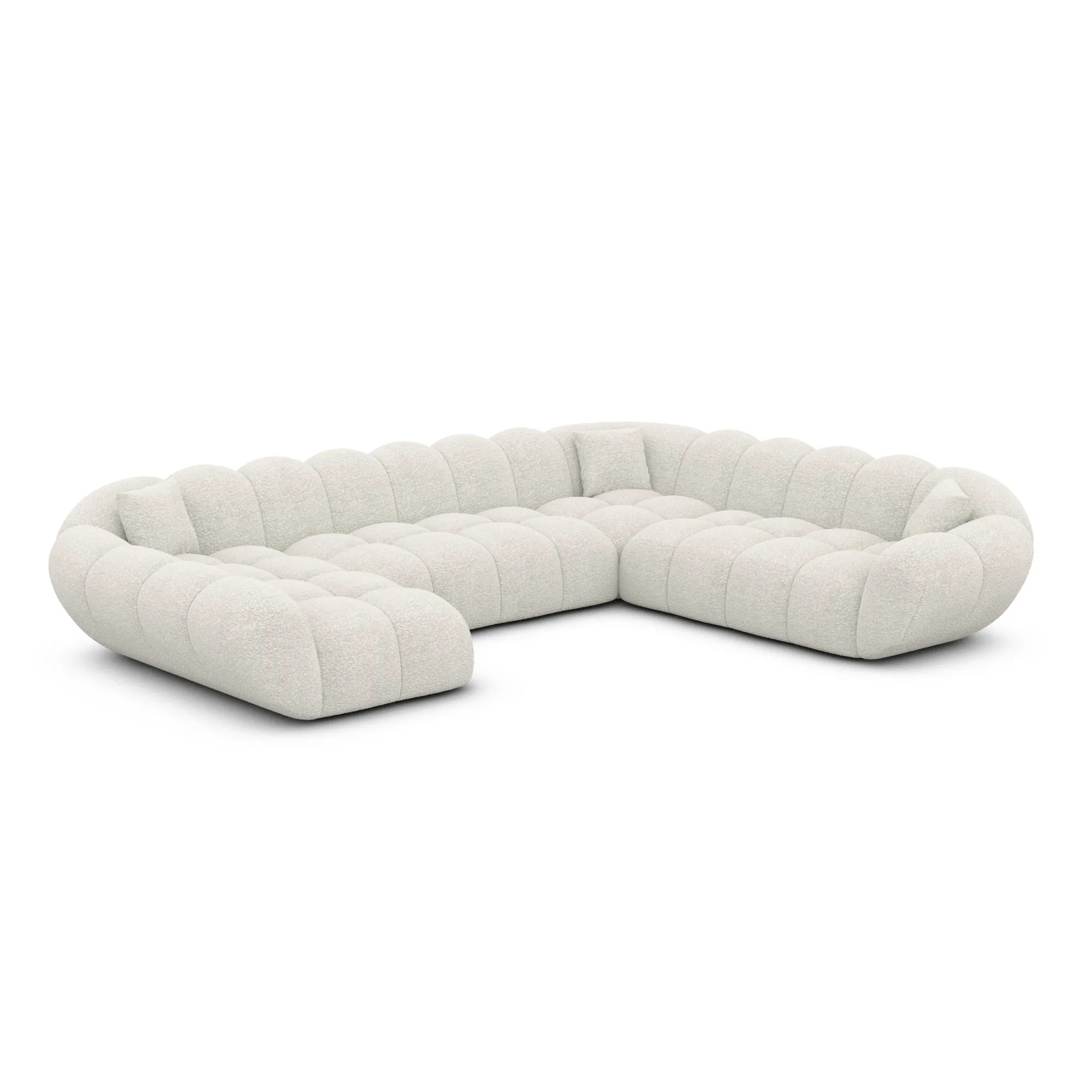 Bouclé U-Form XXL Wohnlandschaft Liva