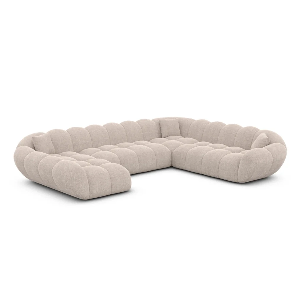 Strukturstoff U-Form XXL Wohnlandschaft Liva
