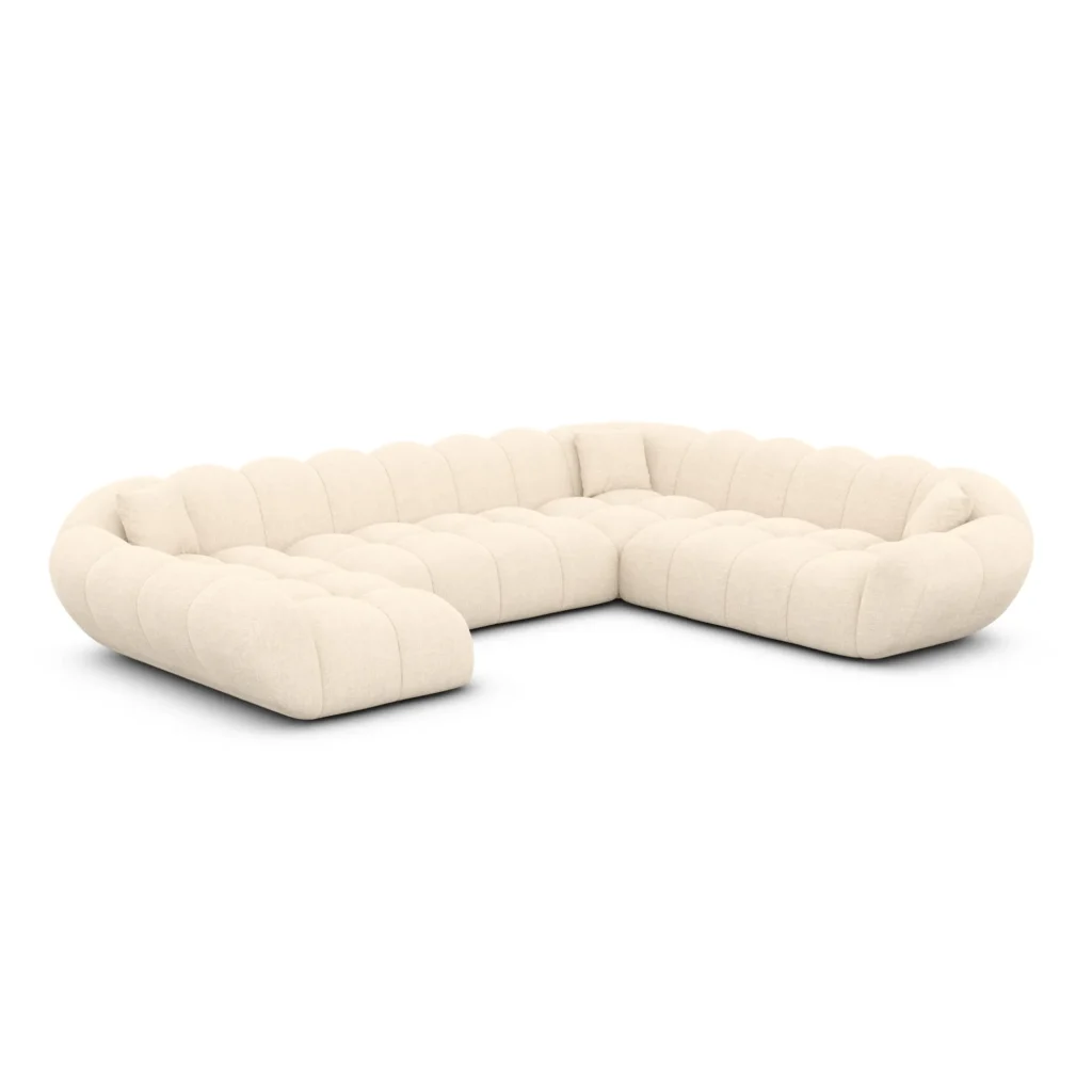 Strukturstoff U-Form XXL Wohnlandschaft Liva