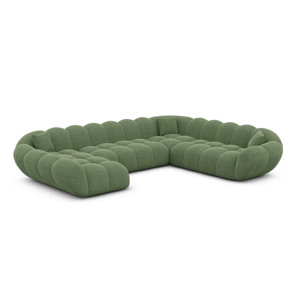 Strukturstoff U-Form XXL Wohnlandschaft Liva