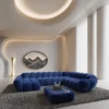 Samtstoff U-Form XXL Wohnlandschaft Liva