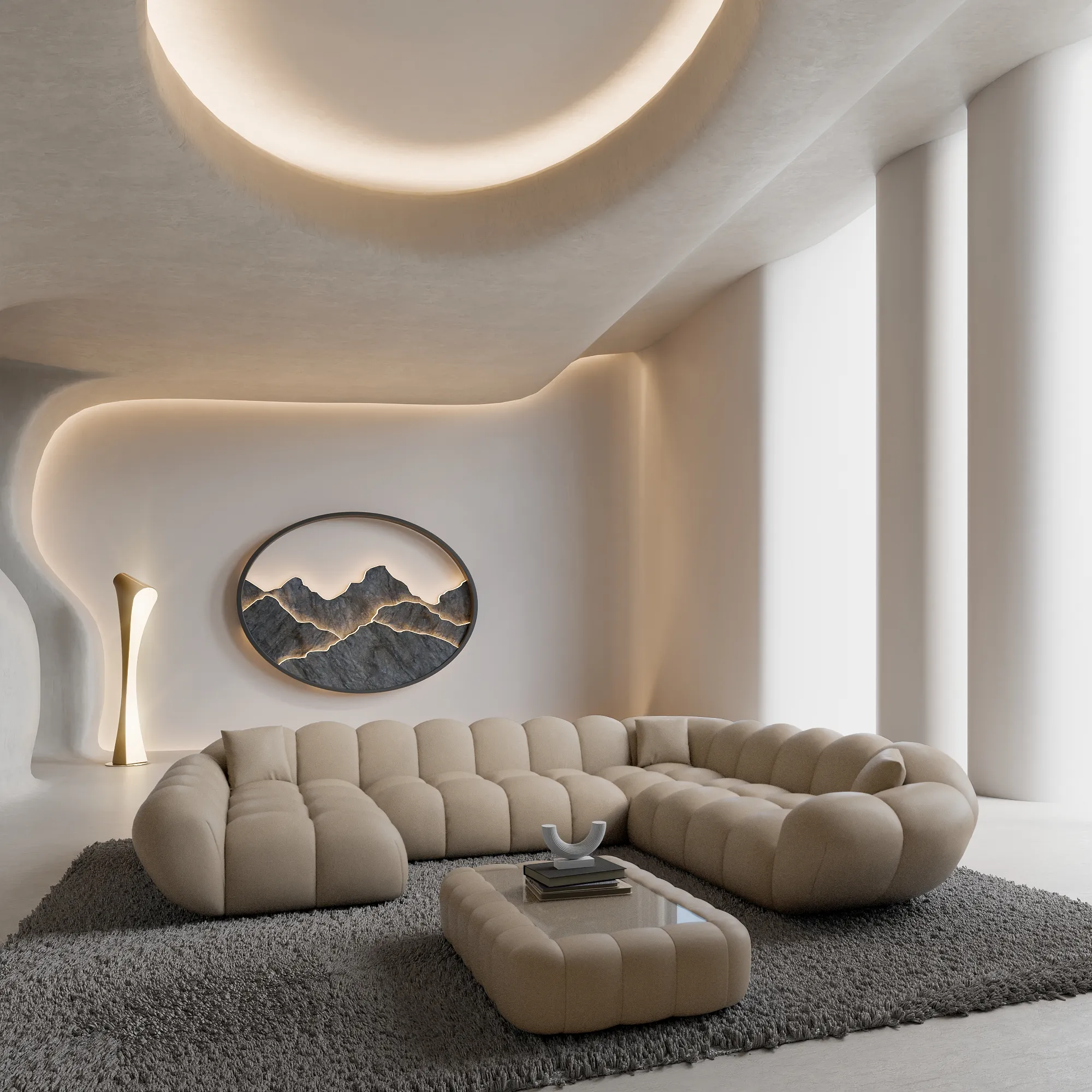 Kunstleder U-Form XXL Wohnlandschaft Liva
