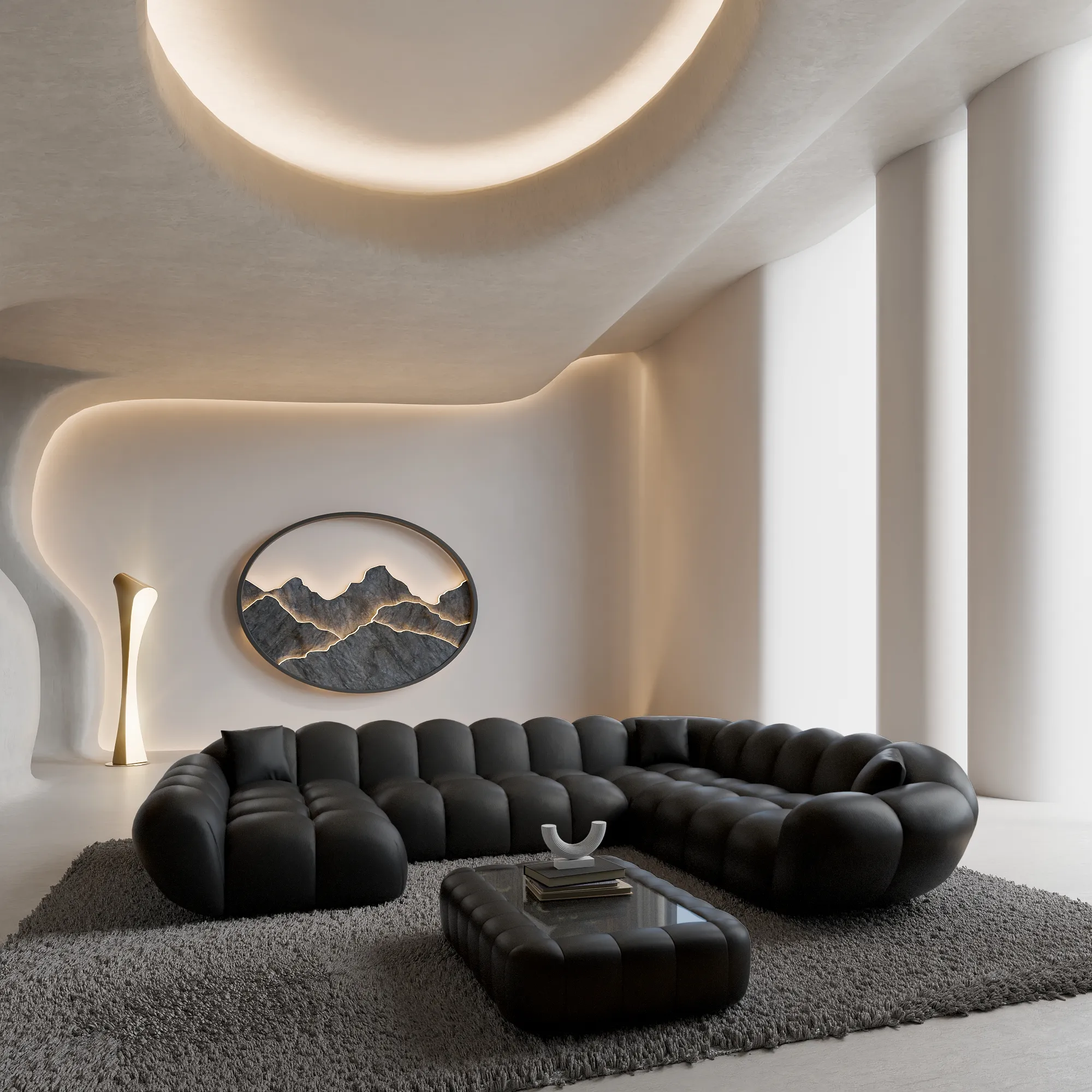 Kunstleder U-Form XXL Wohnlandschaft Liva
