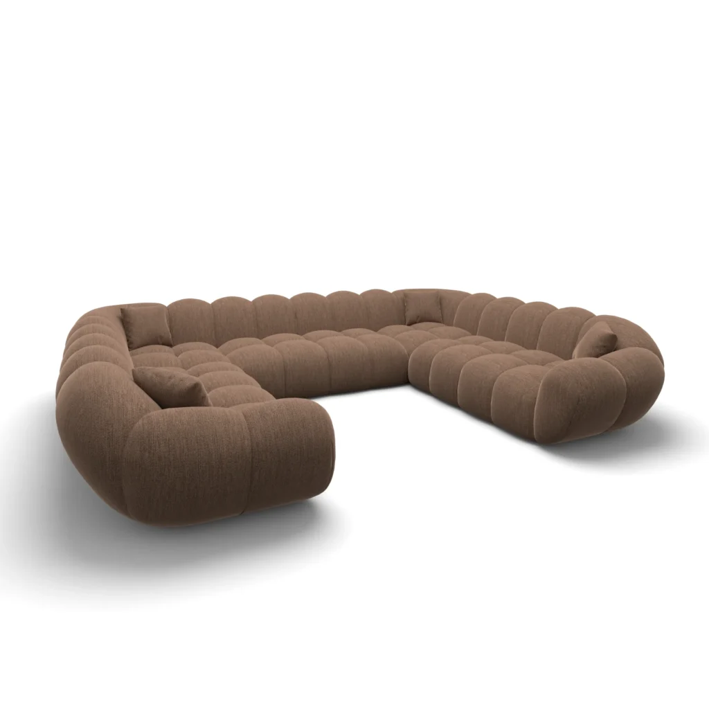 Strukturstoff U-Form XXL Panorama Sofa Liva