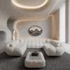 Strukturstoff U-Form XXL Panorama Sofa Liva