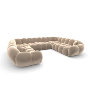 Samtstoff U-Form XXL Panorama Sofa Liva