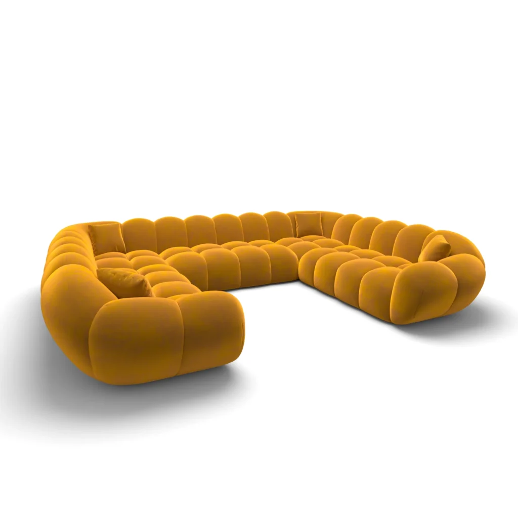 Samtstoff U-Form XXL Panorama Sofa Liva