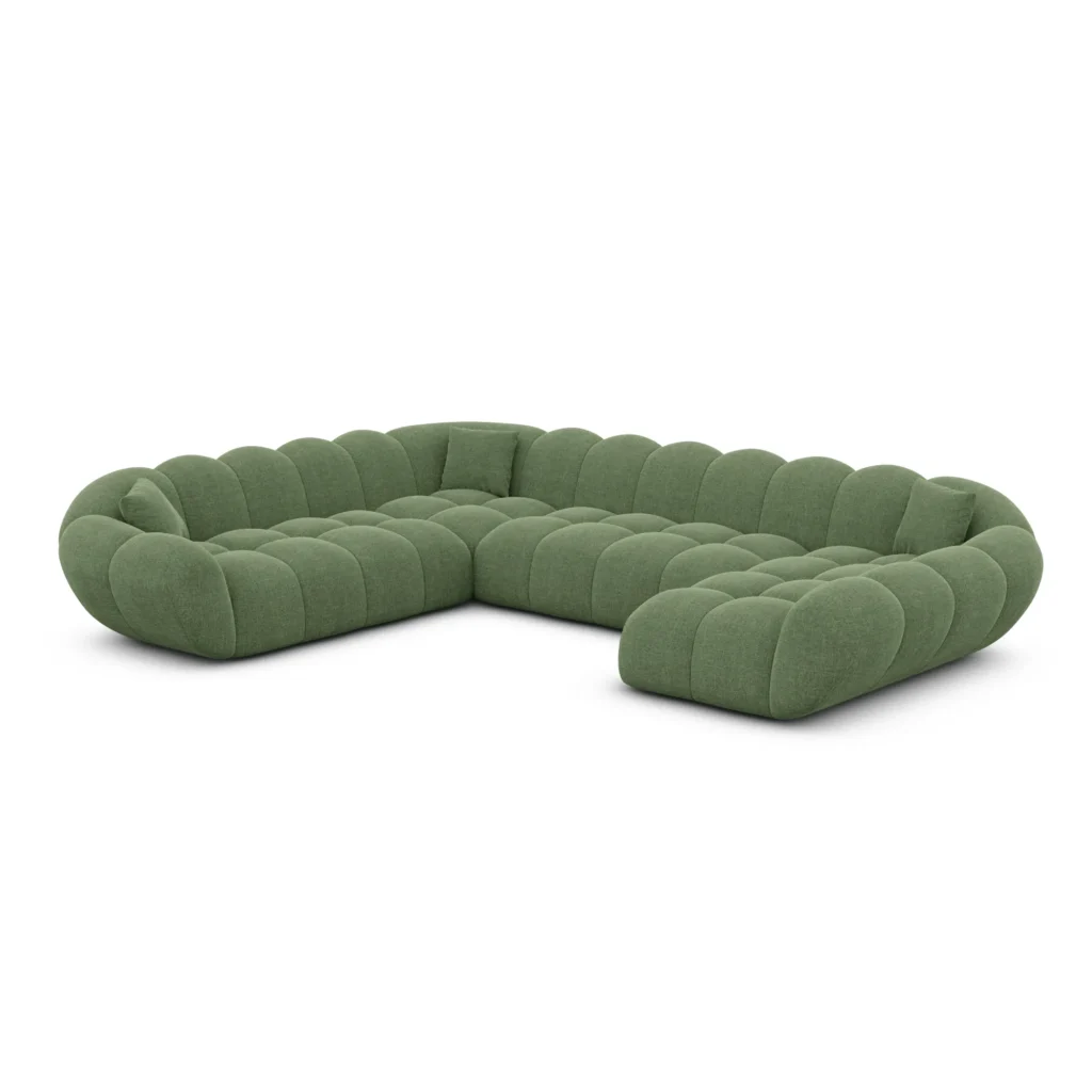 Strukturstoff U-Form XXL Wohnlandschaft Liva