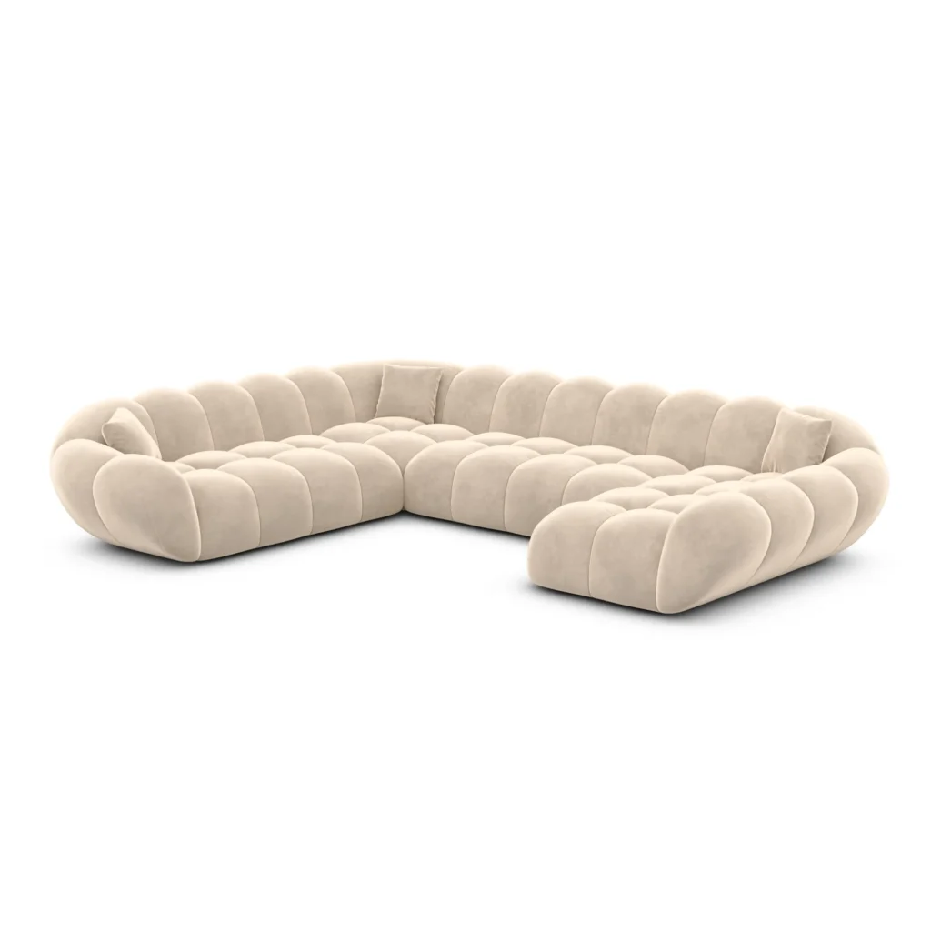 Samtstoff U-Form XXL Wohnlandschaft Liva