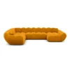 Samtstoff U-Form XXL Wohnlandschaft Liva