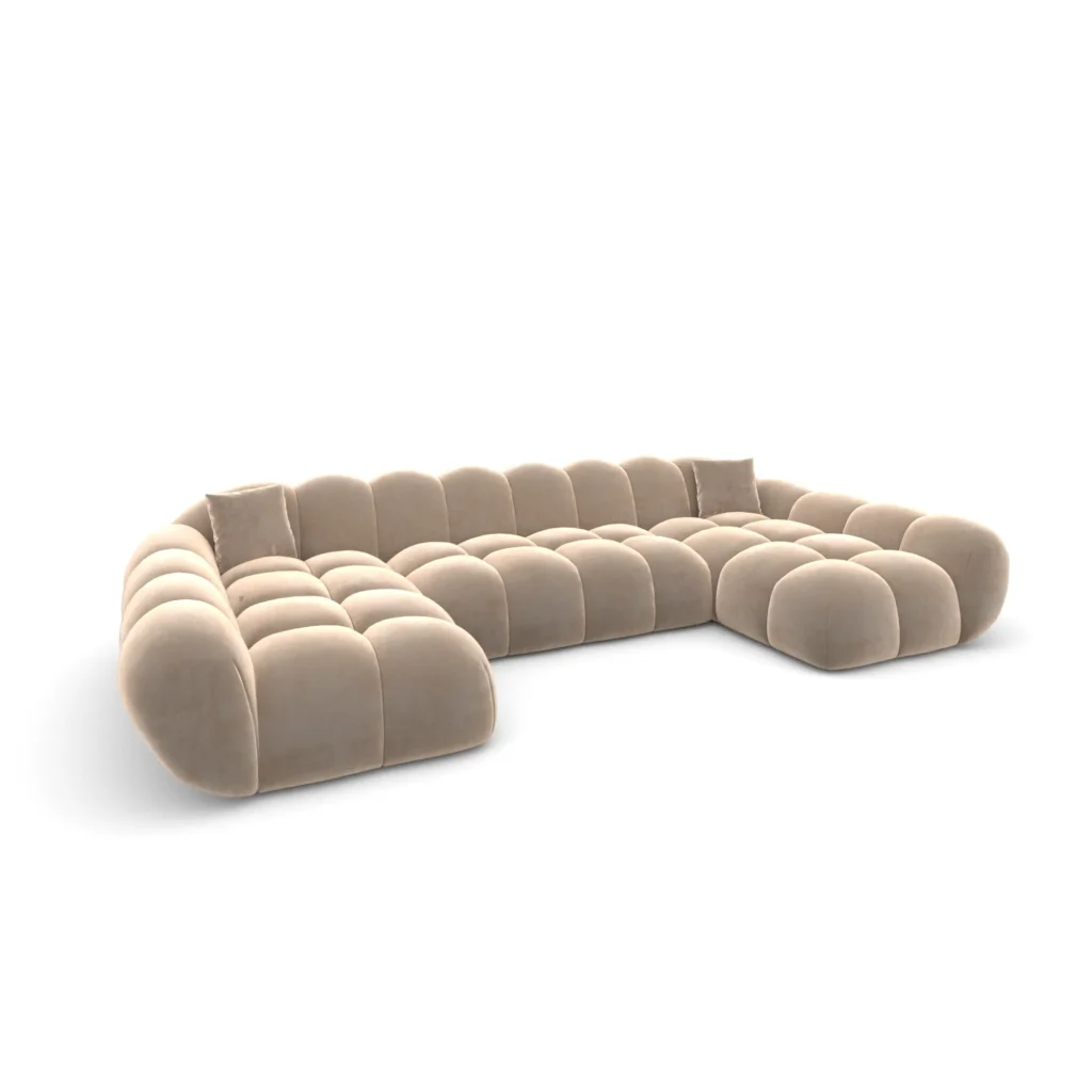 Samtstoff U-Form XXL Wohnlandschaft Studio Liva