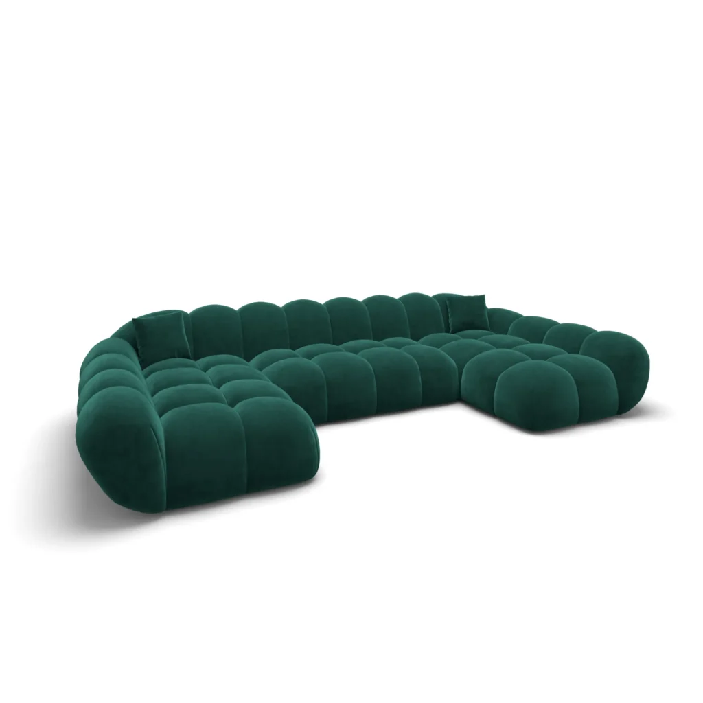 Samtstoff U-Form XXL Wohnlandschaft Studio Liva