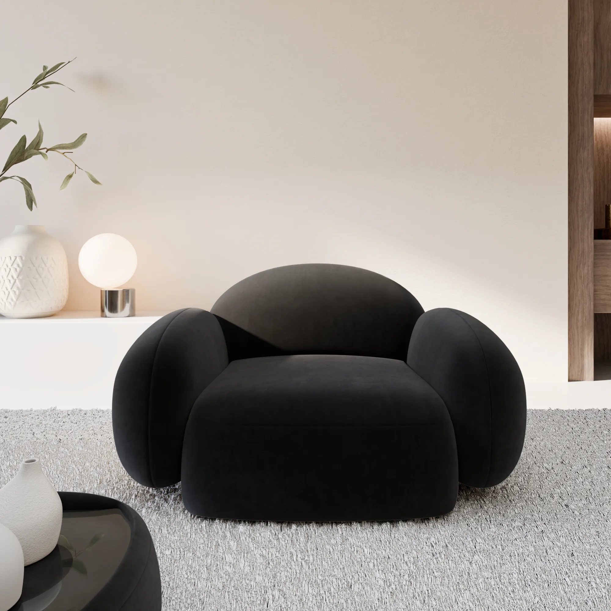 Samtstoff Sessel Lumira – Bild 7