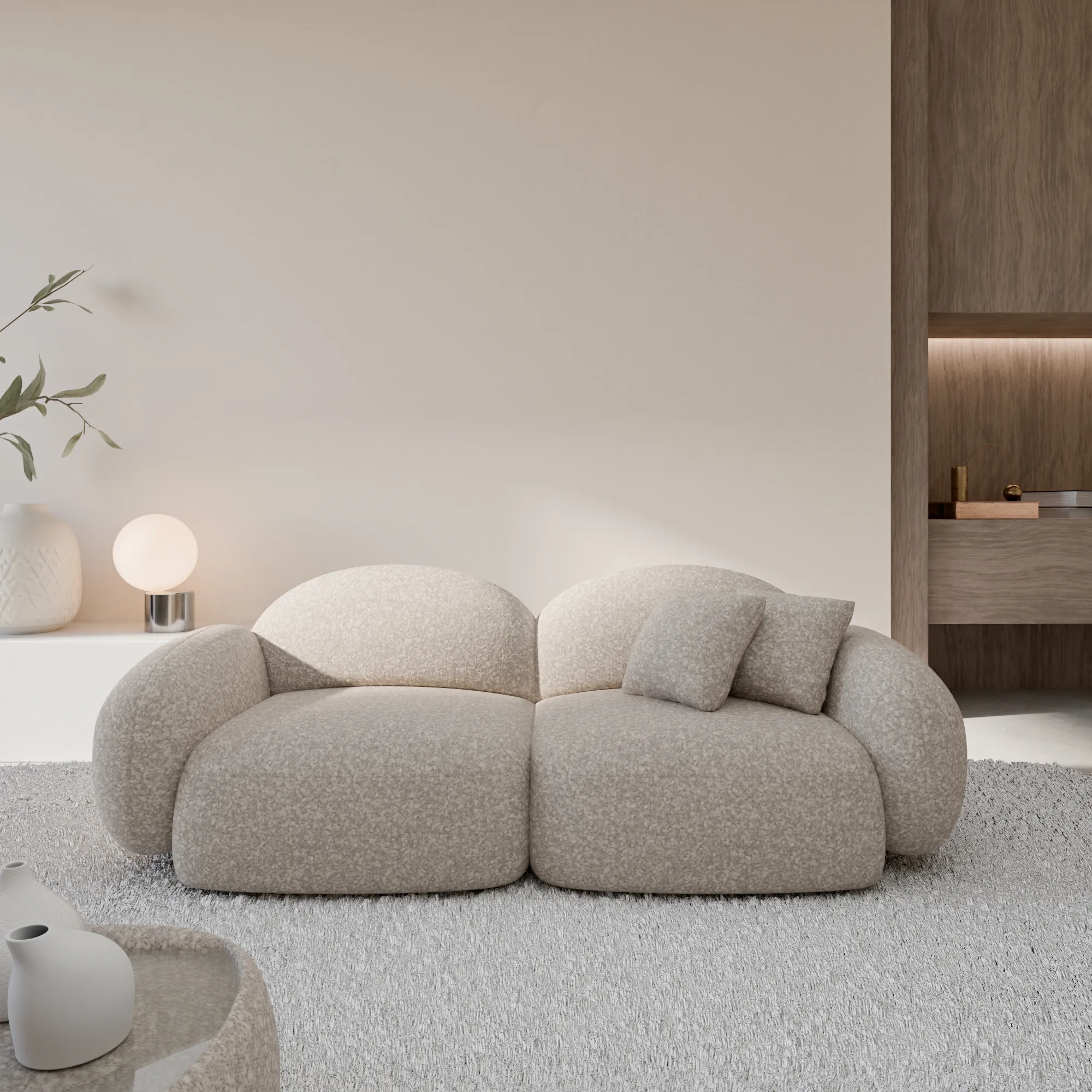 Bouclé 2-Sitzer Couch Lumira – Bild 3