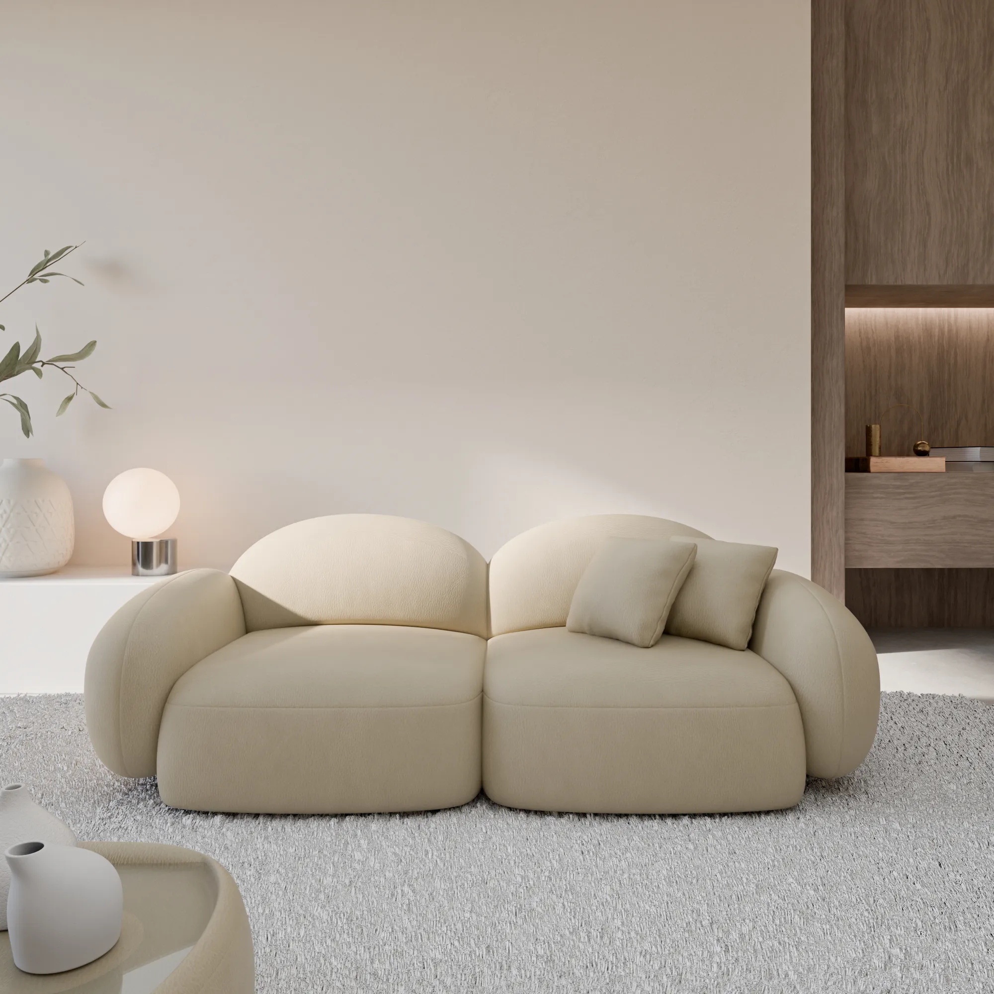Echtleder 2-Sitzer Couch Lumira – Bild 2