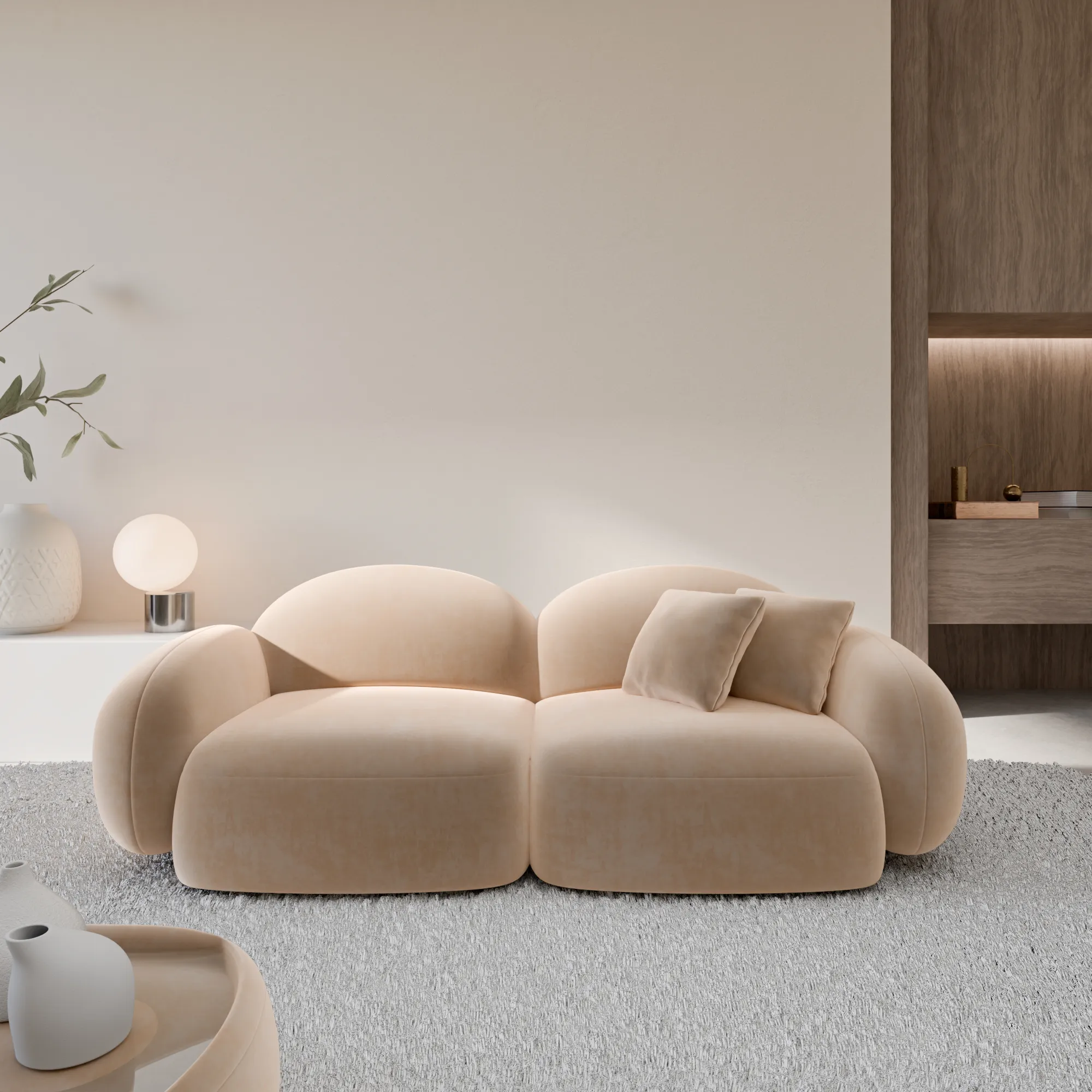 Samtstoff 3-Sitzer Couch Lumira – Bild 12