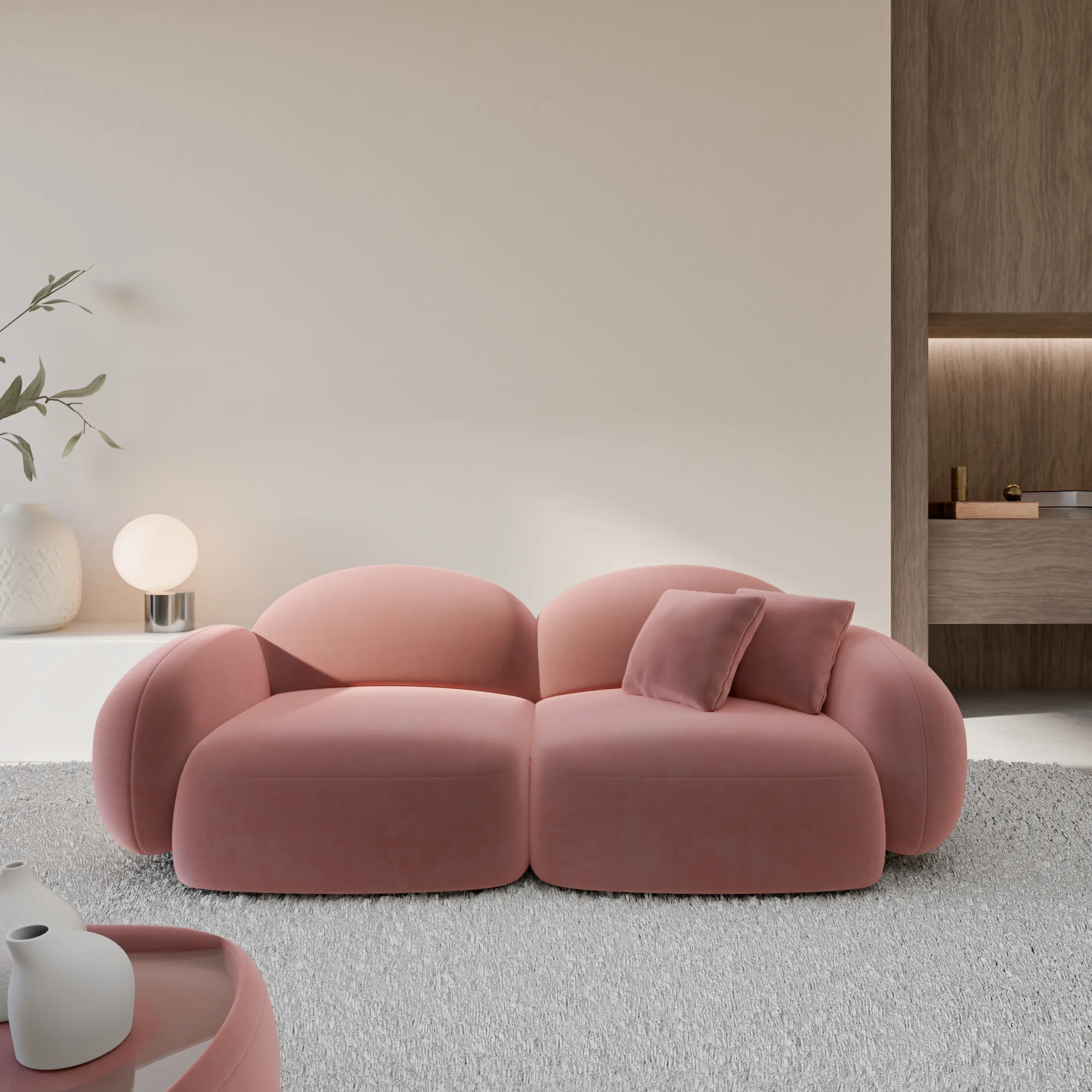 Samtstoff 3-Sitzer Couch Lumira – Bild 8