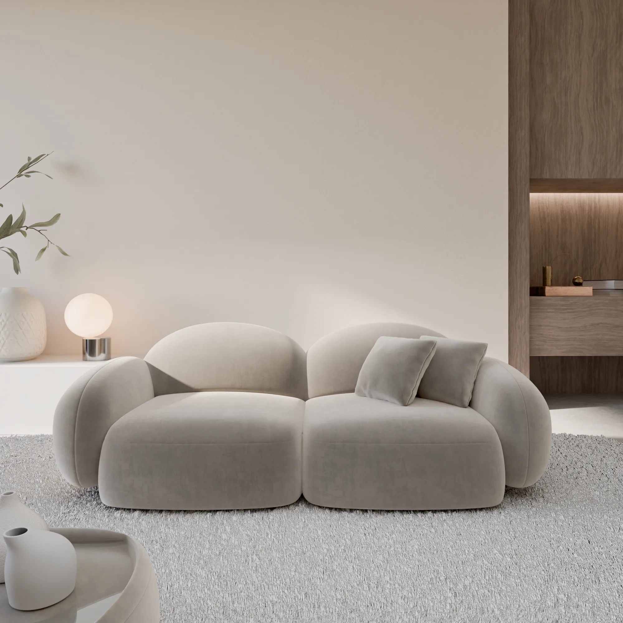 Samtstoff 3-Sitzer Couch Lumira – Bild 10