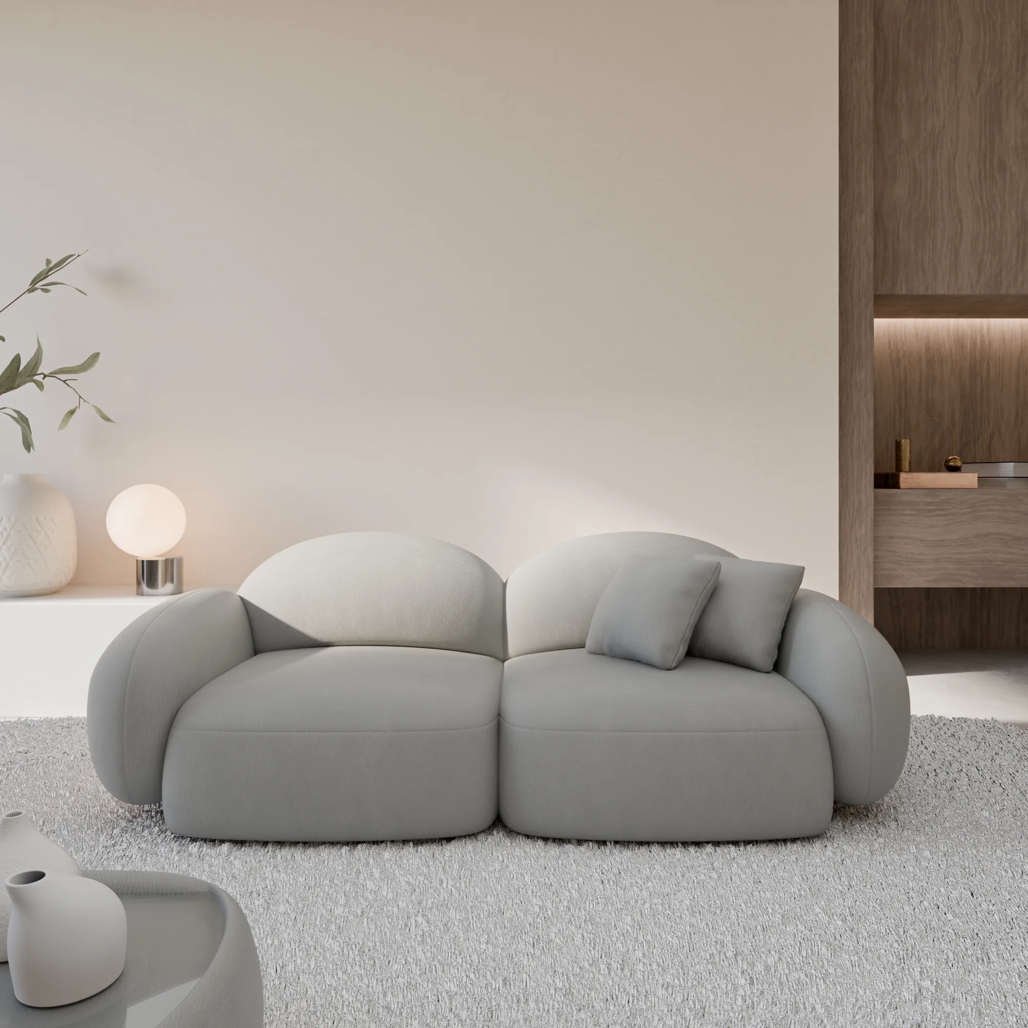 Echtleder 3-Sitzer Couch Lumira – Bild 3