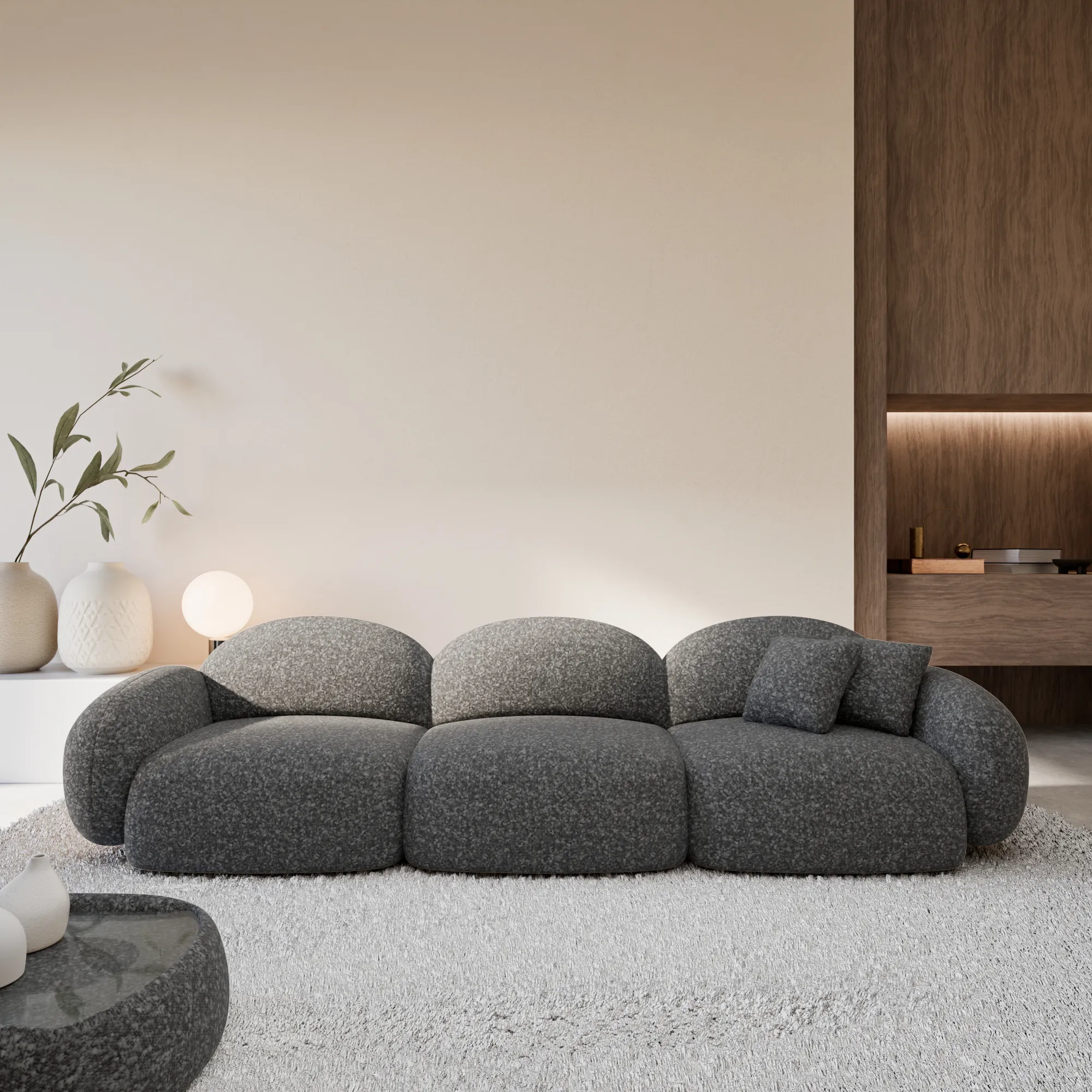 Bouclé 4-Sitzer Couch Lumira