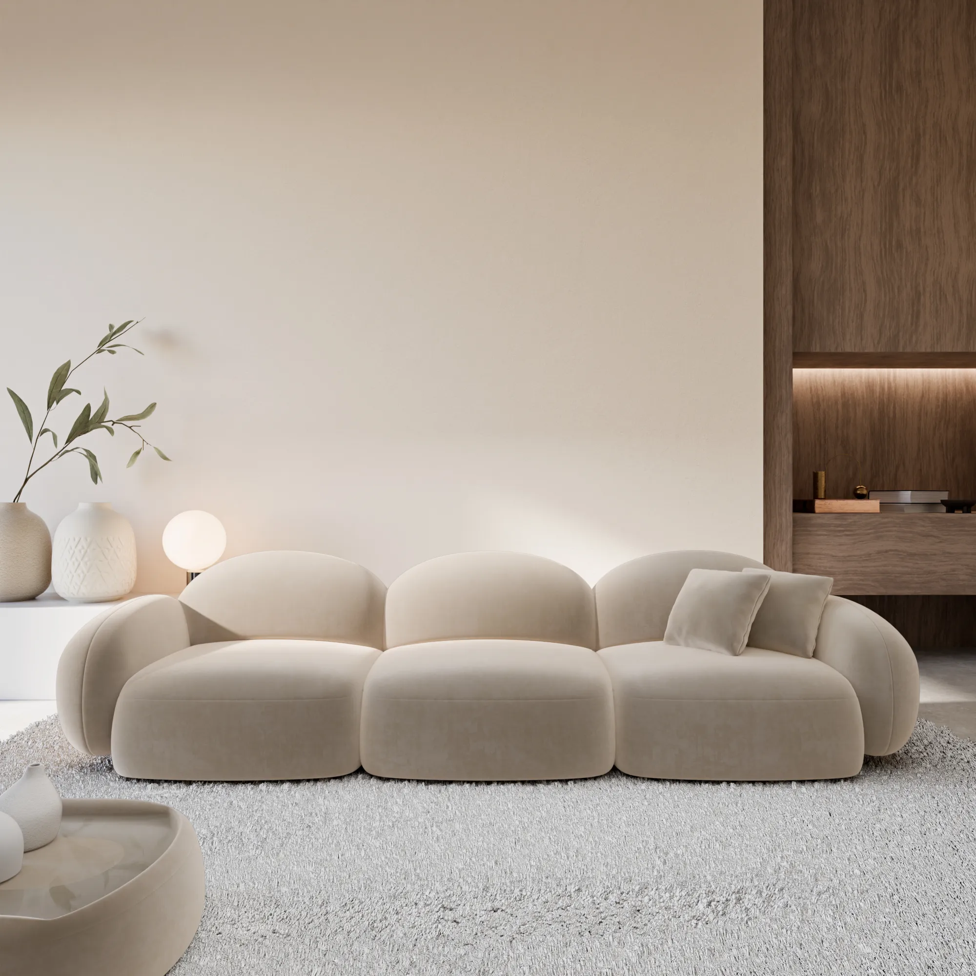 Samtstoff 4-Sitzer Couch Lumira – Bild 4