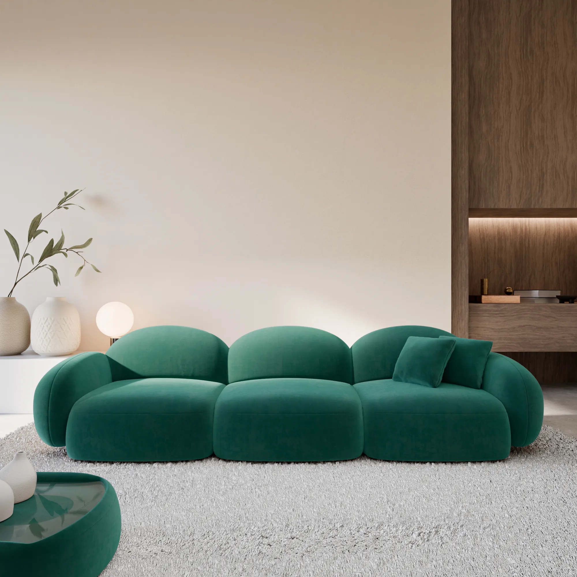 Samtstoff 4-Sitzer Couch Lumira – Bild 6