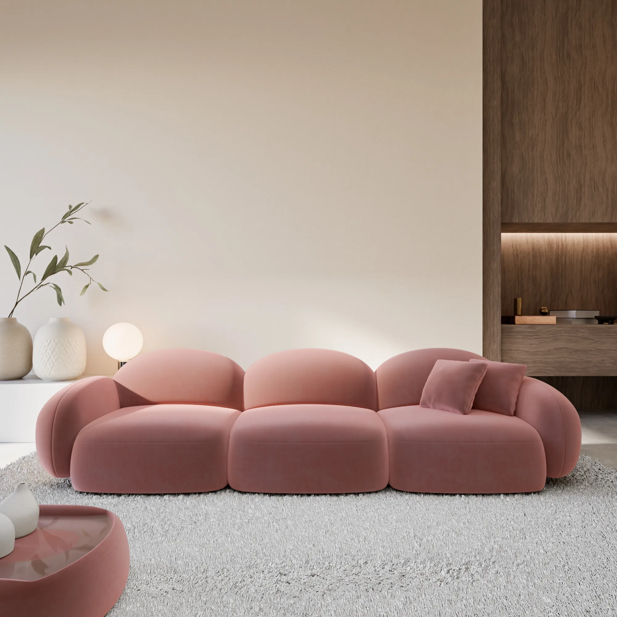 Samtstoff 4-Sitzer Couch Lumira – Bild 9