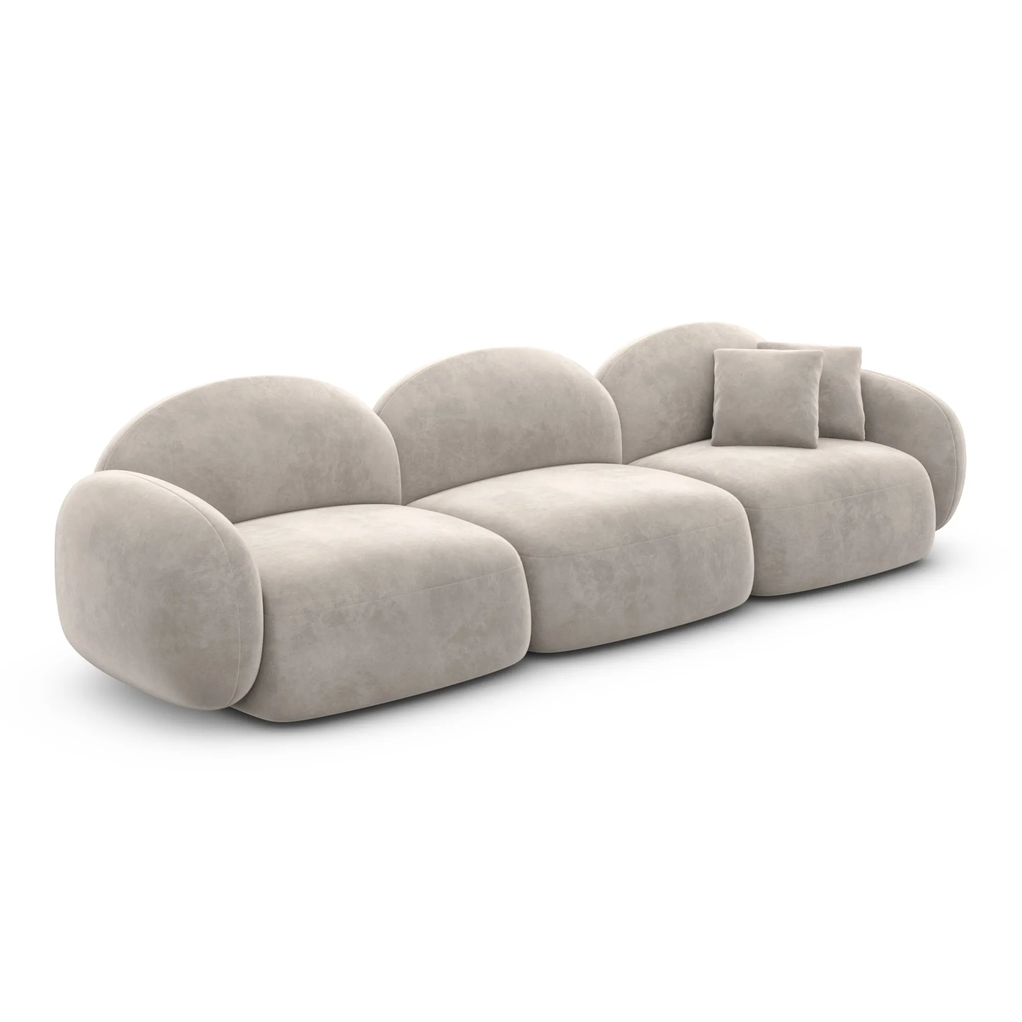 Samtstoff 4-Sitzer Couch Lumira – Bild 19