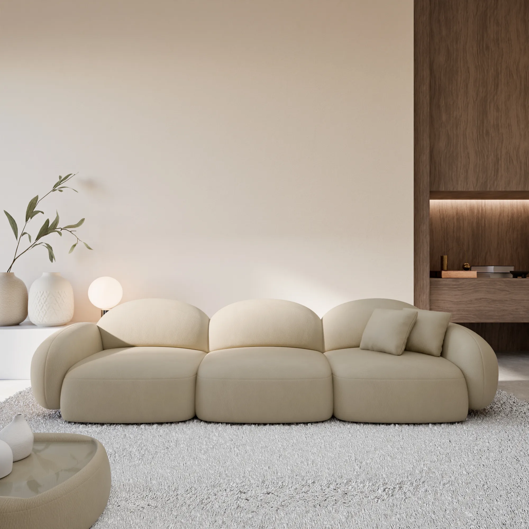 Kunstleder 4-Sitzer Couch Lumira