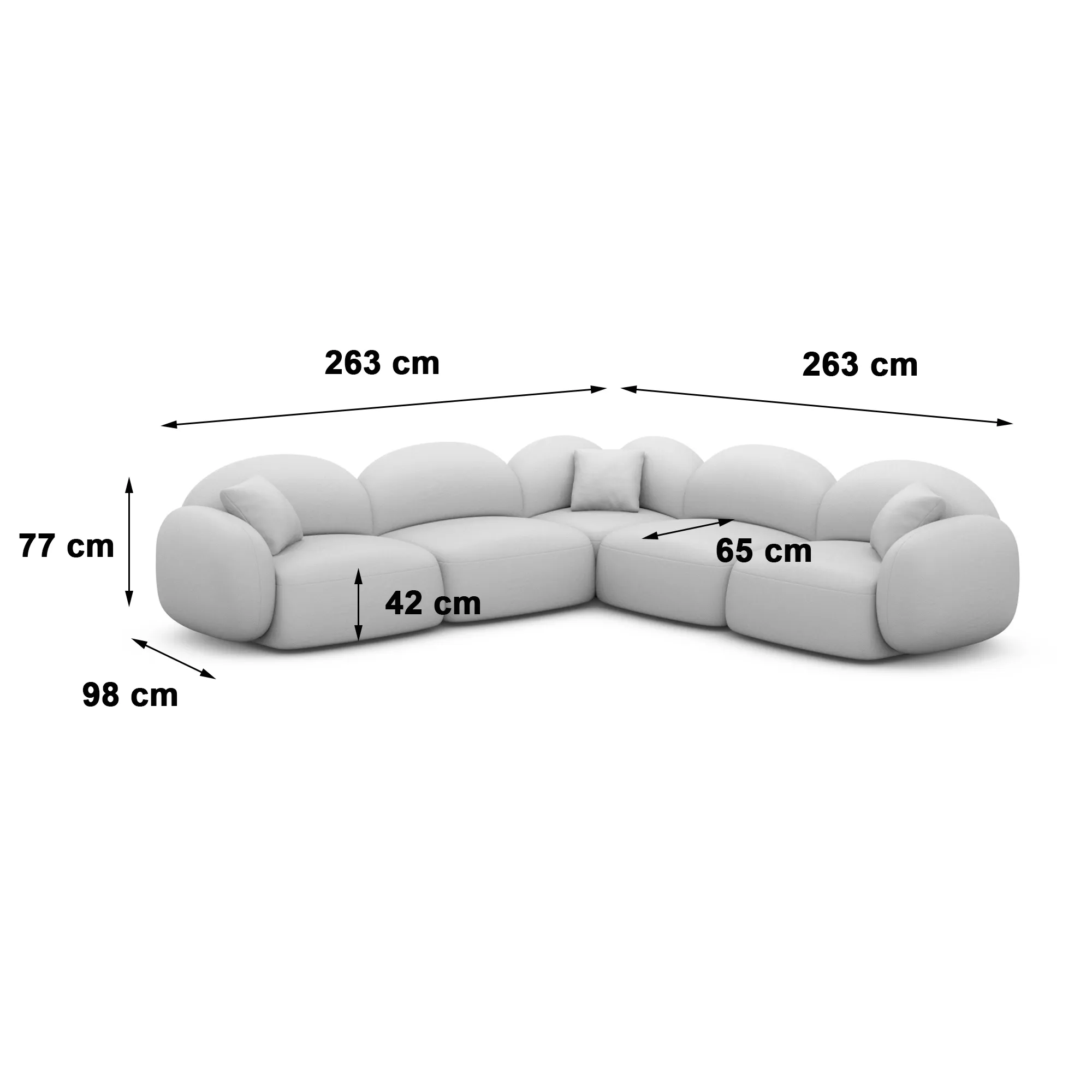Bouclé Ecksofa Lumira – Bild 16