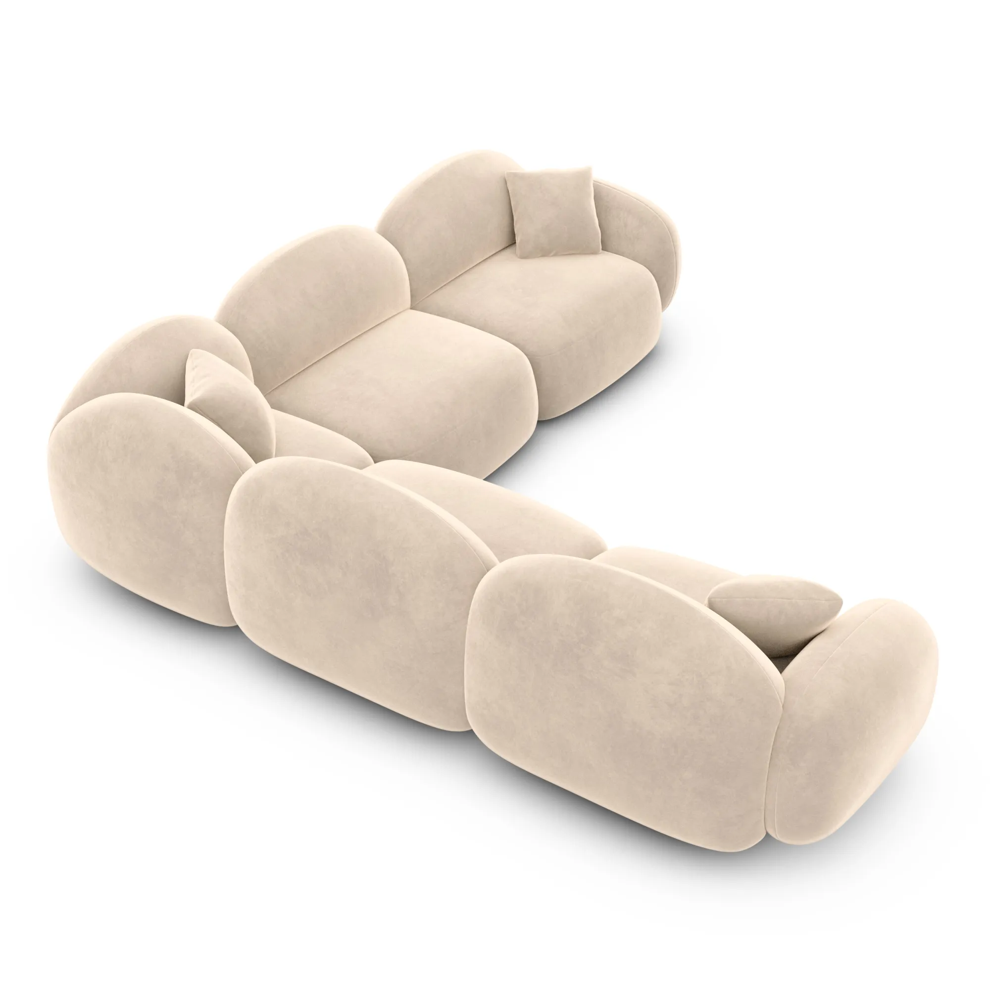 Samtstoff Ecksofa Lumira – Bild 36