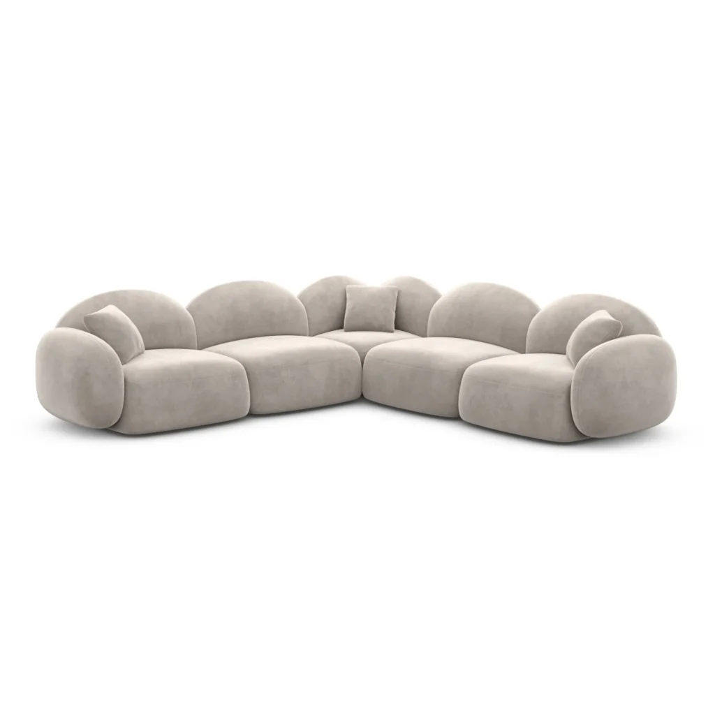 Samtstoff Ecksofa Lumira