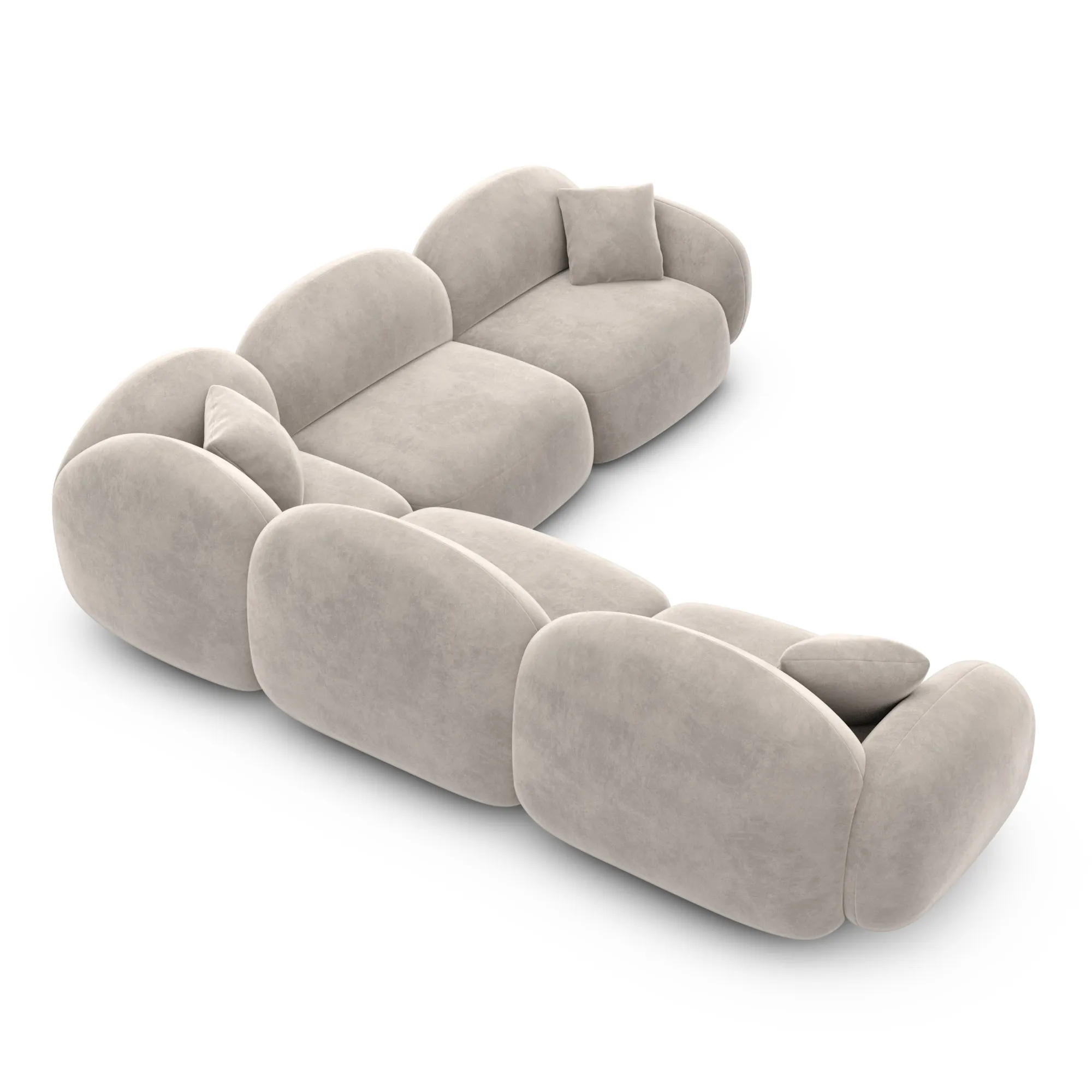 Samtstoff Ecksofa Lumira – Bild 21