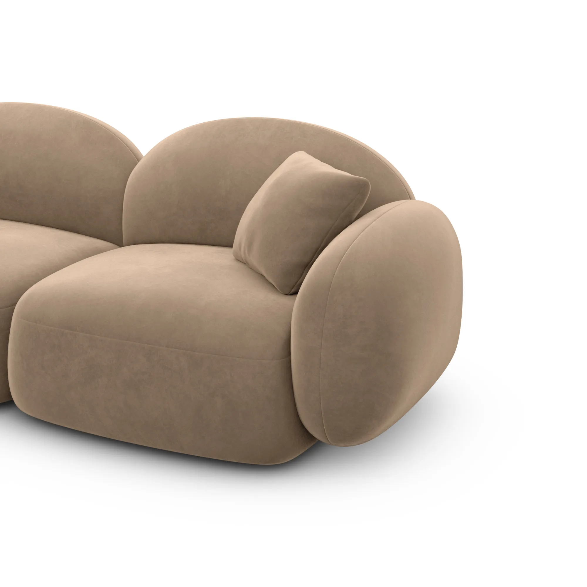 Samtstoff Ecksofa Lumira – Bild 55