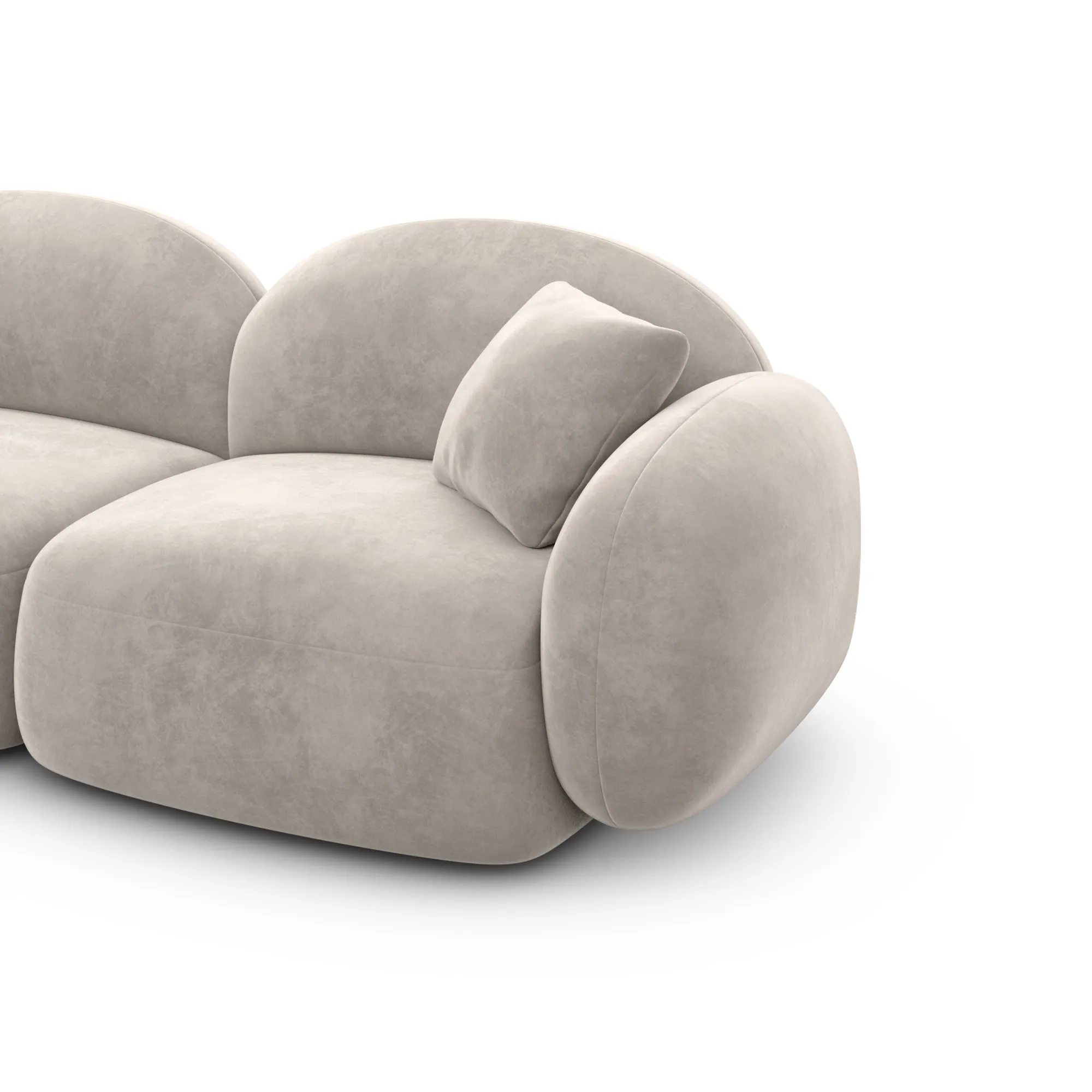 Samtstoff Ecksofa Lumira – Bild 51