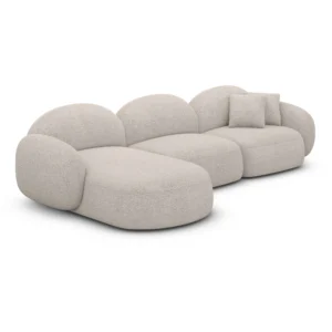 Bouclé L-Form Sofa Lumira