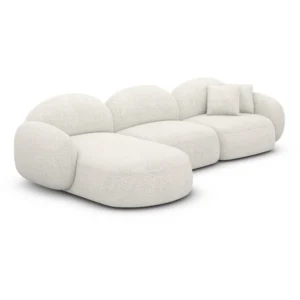 Bouclé L-Form Sofa Lumira