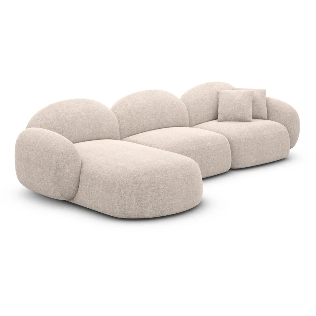 Strukturstoff L-Form Sofa Lumira