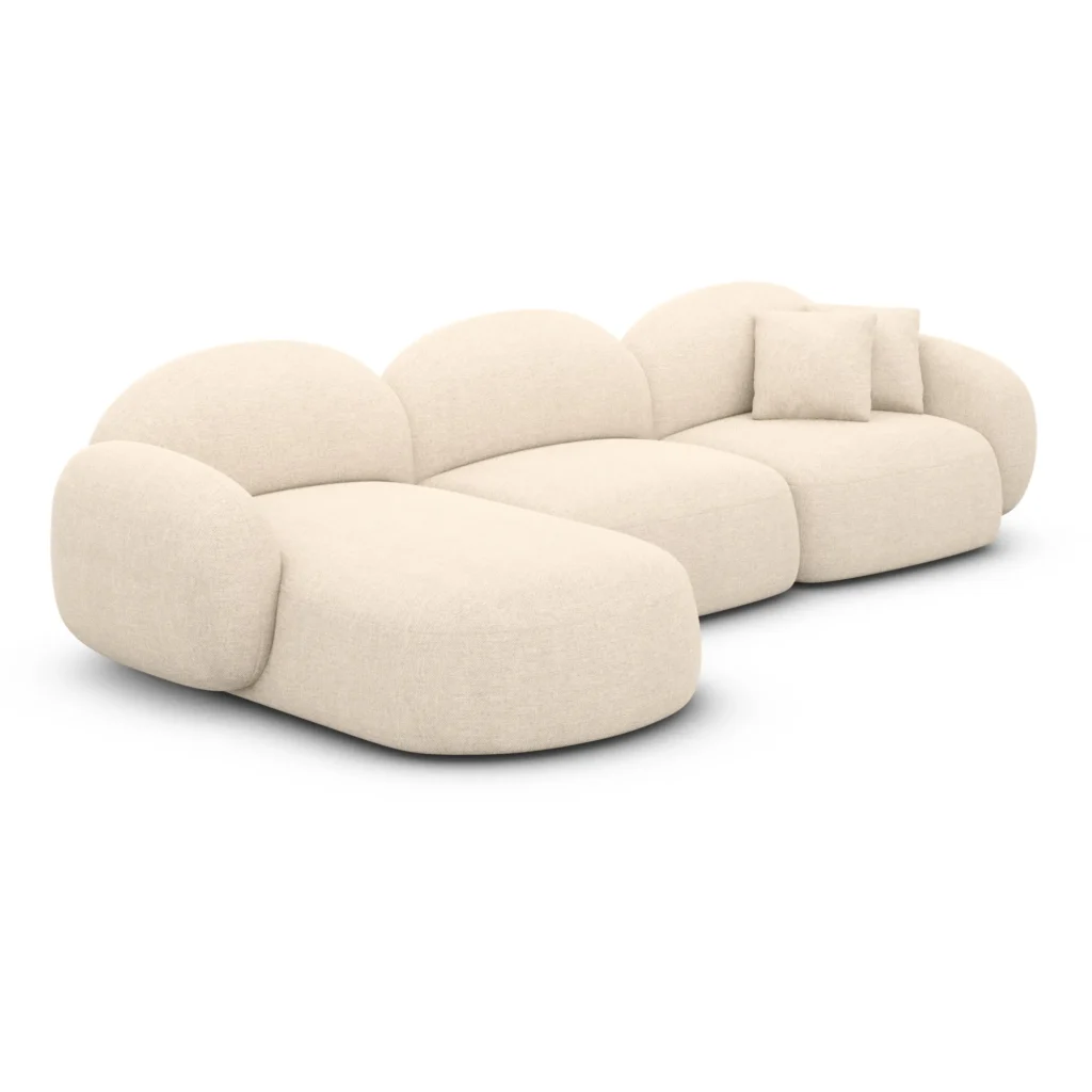 Strukturstoff L-Form Sofa Lumira